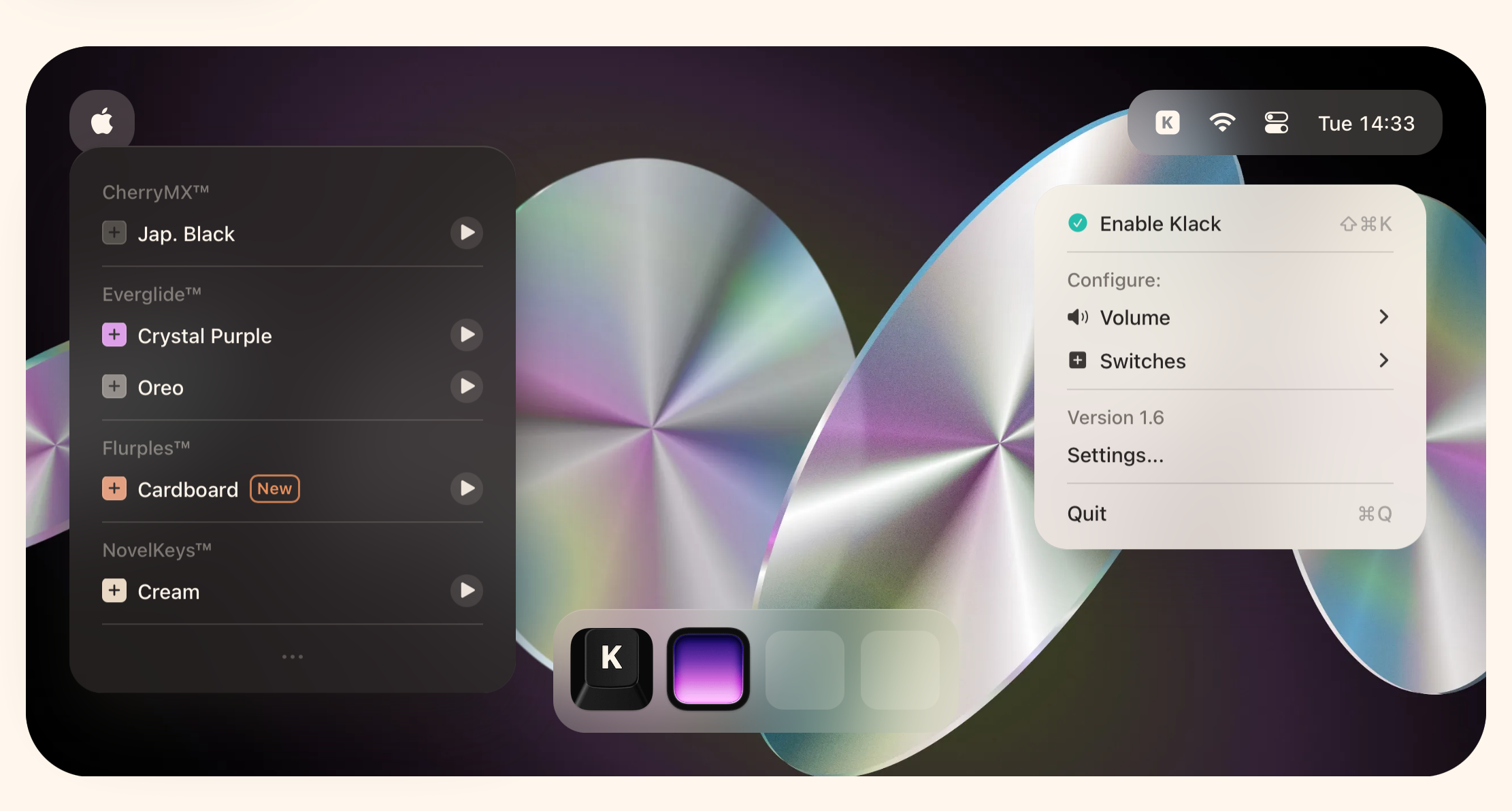 Klack interface