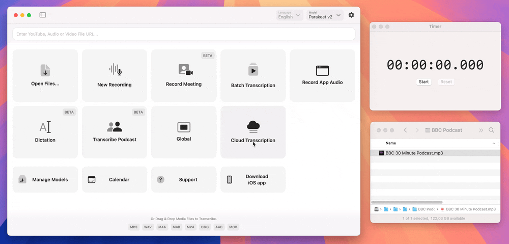 MacWhisper interface