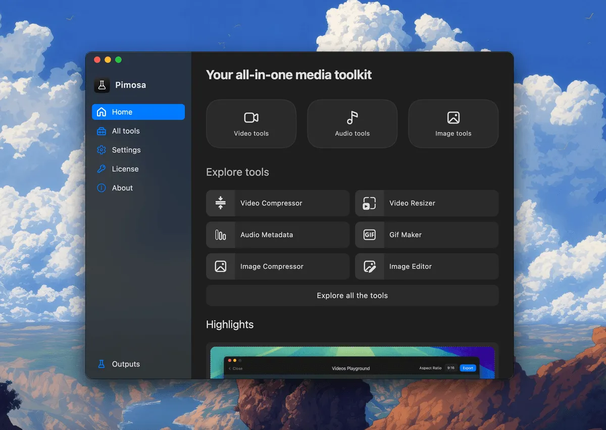 Pimosa interface